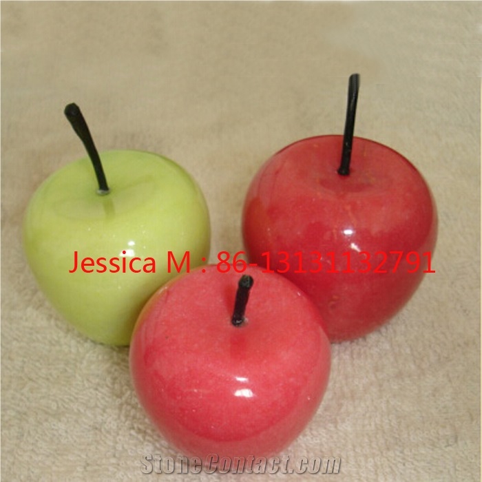 Factory Dyed Marble Apple Paperweight Red Art Delicious Design/Desktop Gift