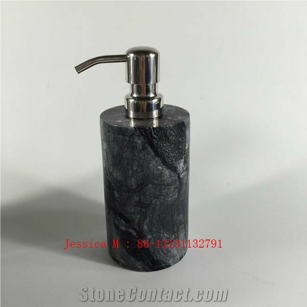 Forest Marble Soap Dispenser / Stone Shampoo Holder /