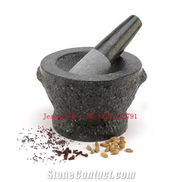 Granite Mortar and Pestle with Handle / Mortar and Pestle with 2 Ears