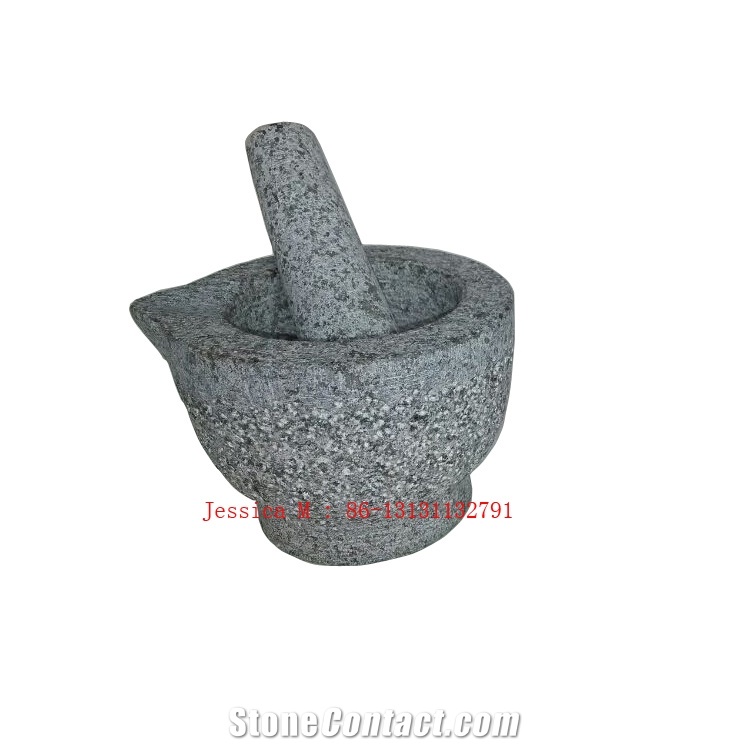 Granite Mortar and Pestle with Mouth /Stone Mortar and Pestle Set