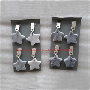 Grey Marble Star Shape Stone Tablecloth Weights / Interior Decoration Products