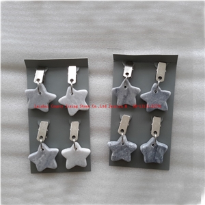 Grey Marble Star Shape Stone Tablecloth Weights / Interior Decoration Products