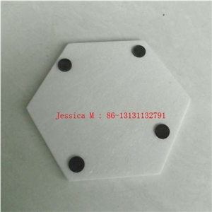 Hexagonal Pure White Marble Pastry Board Tray / Hexagonal Marble Cheese Board /Hexagonal Marble Serving Board