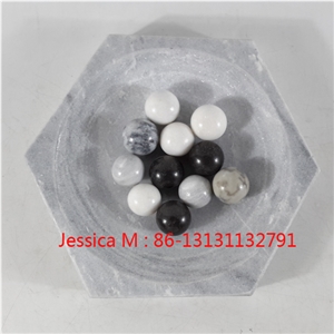 Hexagonal Shape Grey Marble Tray
