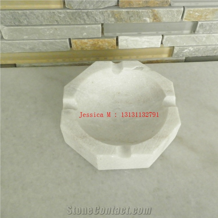 Hexagonal Stone Ashtrays /Hexagonal White Marble Ashtray