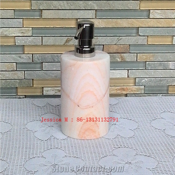 Home Internal Spa Collection Pink Marble Liquid Soap Dispenser