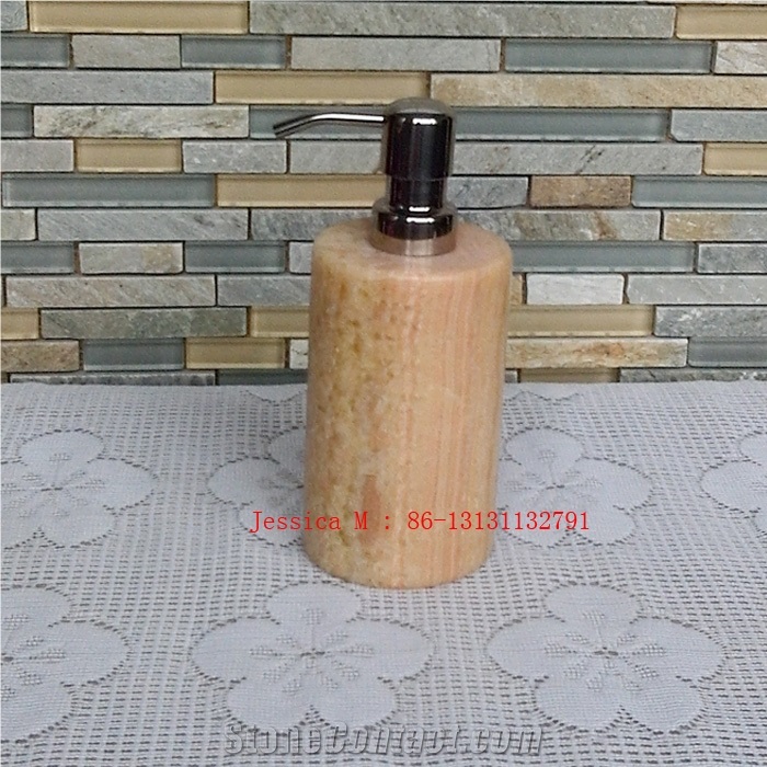 Home Internal Spa Collection Yellow Jade Marble Liquid Soap Dispenser
