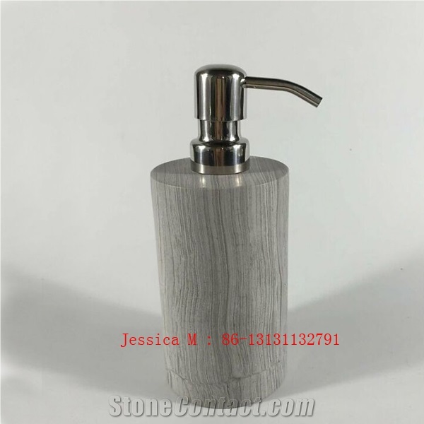 Internal Spa Collection Forest Marble Liquid Soap Dispenser, White Marble Bathroom Dispensers
