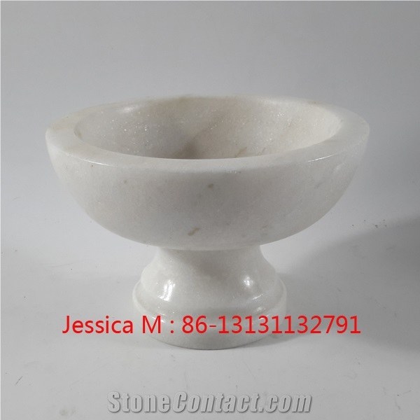Marble Fruit Bowl on Pedestal