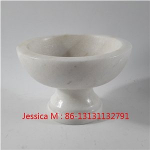 Marble Fruit Bowl on Pedestal