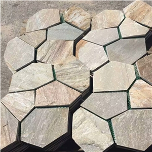 Multicolored Slate Flagstone Mats/ Meshed Slate Flagstone/Natural Slate Tiles