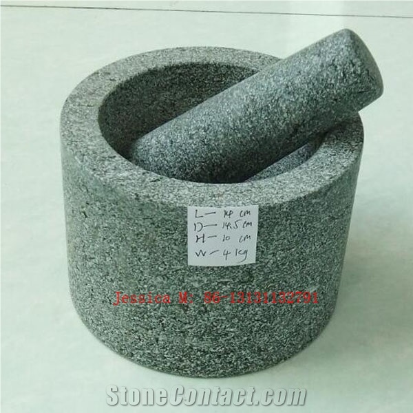 Natural Granite Mortar and Pestle