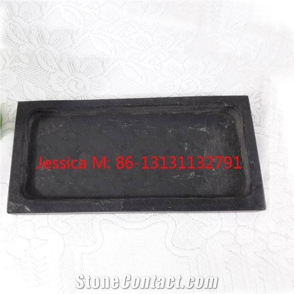 Naturals Serving Tray in Black Slate /Rectangular Slate Tray