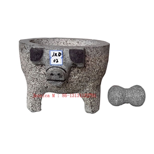 Pig Molcajete/Molcajete Pig Head Mortar - Stone Bowl and Pestle