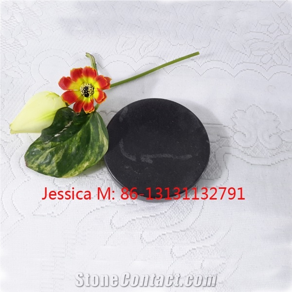 Round Black Marble Soap Dish /Marble Soap Dish Holder for the Shower and Bathroom Sink Accessories Round