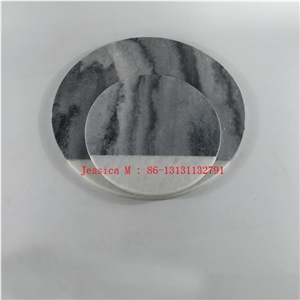 Round Grey and White Marble Cheese Board /Round Marble Cutting Board /Round Marble Serving Board /Round Marble Chopping Blocks