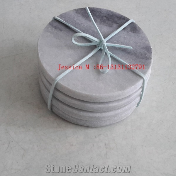 Round Marble Drink Coaster Set Of 4 /Stone Drink Coaster