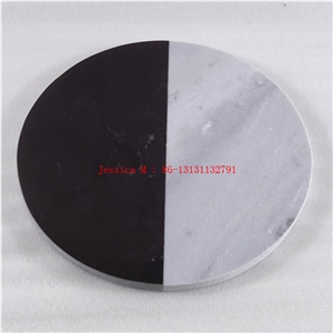 White and Black Marble Cheese Board / Half White and Half Black Marble Cheese Board