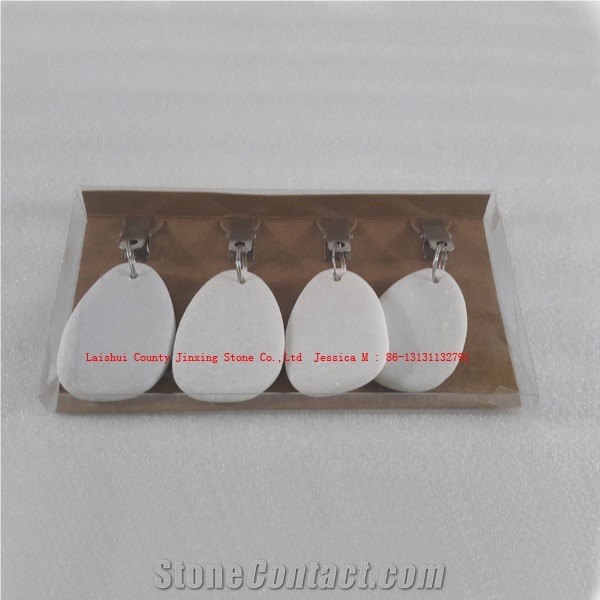 White Marble Oval Shape Tablecloth Weights