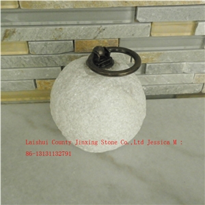 White Marble Spherical Stone Door Stop Weights
