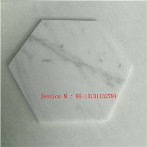 White with Grey Veins Hexagonal Marble Pastry Board Trays /Hexagonal Marble Cutting Board /Marble Serving Board
