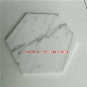 White with Grey Veins Hexagonal Marble Pastry Board Trays /Hexagonal Marble Cutting Board /Marble Serving Board