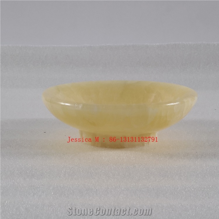 Yellow Gems Marble Soap Dish