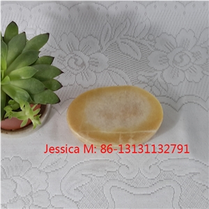 Yellow Jade Marble Soap Dish / Yellow Jade Marble Soap Holder