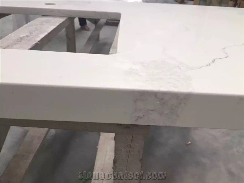 Artificial Stone Tops, White Quartz Kitchen Countertop, Kitchen Tops