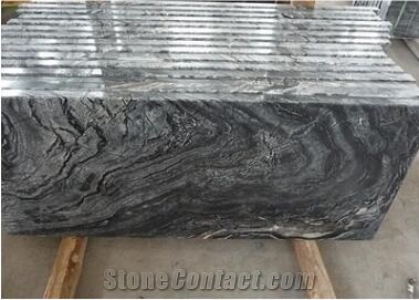 China Black Ancient Wood Vein Marble Polished Slabs