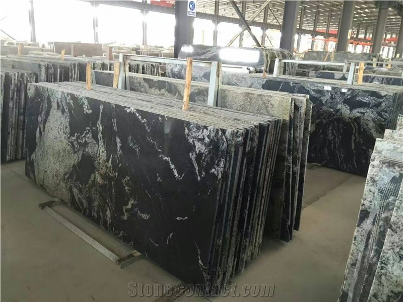 China Jet Mist Glacier Black  Polished Slabs And Tiles