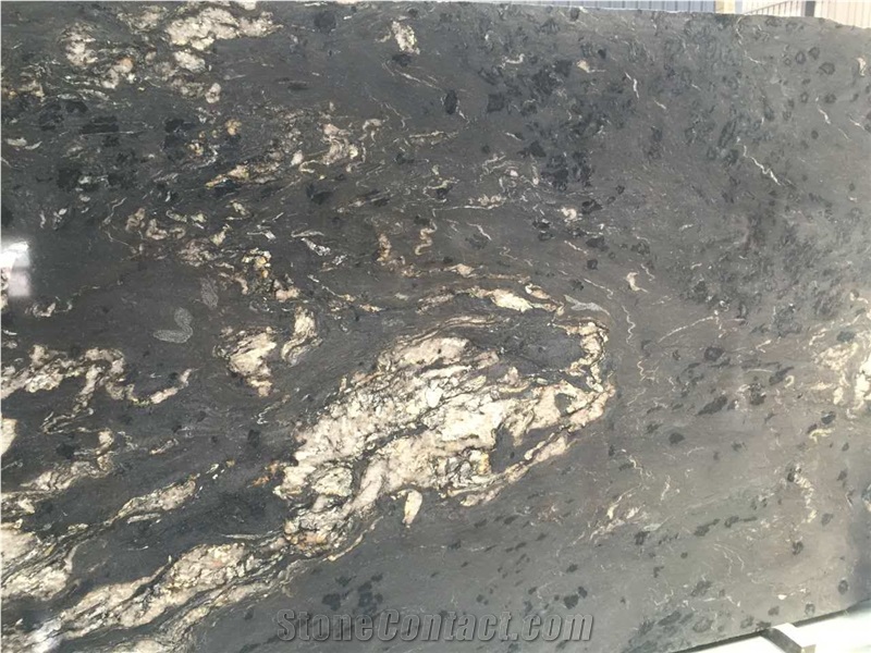 Cosmic Black Granite Polished Slabs Tiles