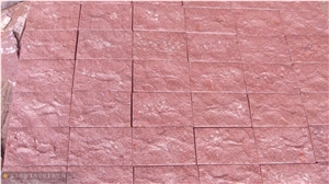 G666 Red Porphyry Dayang Read Shouning Red Split Bush Hammered Cleft Natural Cube Stone Paver