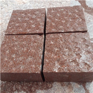 G666 Red Porphyry Dayang Red Shouning Red Picked Pineapple Surface Cube Paver