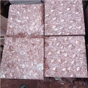 G666 Red Porphyry Dayang Red Shouning Red Picked Pineapple Surface Cube Paver