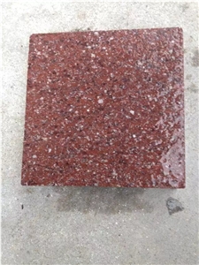 G666 Red Porphyry Flamed Split Picked Cube Stone, Paver Sets