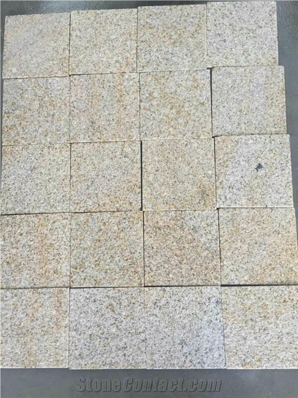 G682 Shandong Yellow Rustic Granite Sunset Gold Padang Giallo Bushhammered Tiles & Slabs