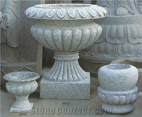 Granite Flower Pots Stand Planter Box, White Granite Flower Pots