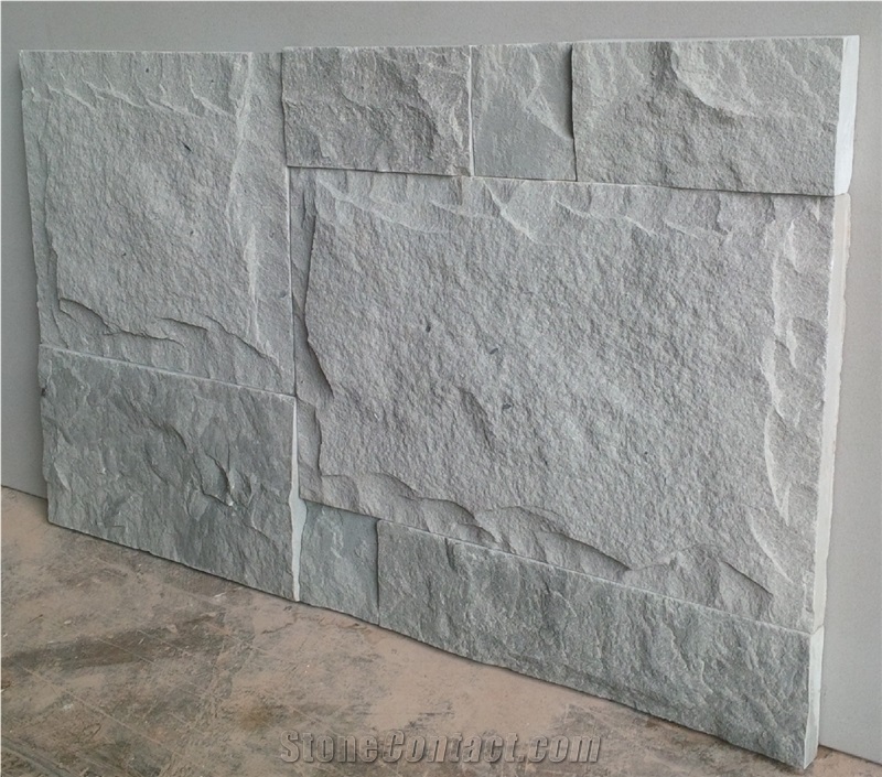 Sky Grey Sandstone Splitface Wall Tiles, Walling Tiles