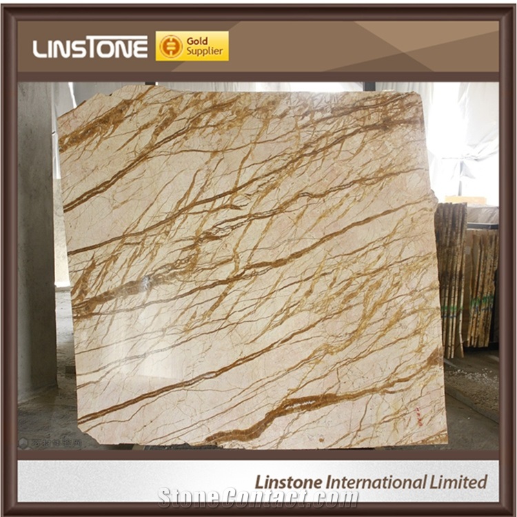 Decorative Outdoor Stone Wall Tiles Golden Sunset Marble Tiles