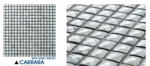 Diamond-Like Marble Mosaic Waterjet Mosaic Tile Design Marble Wall Tile