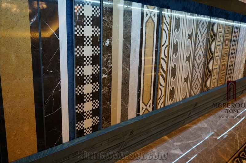 Italy Black Marble,Waterjet Marble Border,Artistic Marble Border Tiles Deisign for Sale