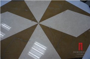 Polished Marble Floor Tiles Waterjet Medallion Marble Laminated Panel Tile