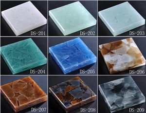 Techno Glass/Decorative Mixed Color Laminated Glass Jade Glass Bar Countertops/Tabletops