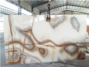 Butterfly Onyx Tiles & Slabs, White Polished Onyx Floor Covering Tiles, Walling Tiles