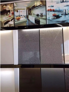 Artificial Quartz Black Stellar Glass, Cut to Size Quartz Stone Tile & Slab for Residential and Commercial Projects