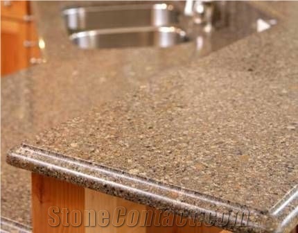 Artificial Quartz Stone, Brown Artificial Stone Kitchen Countertops