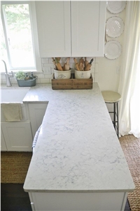 Carrara White Artificial Quartz Stone Slabs & Tiles Forinterior Decoration and Floors, Hot Sell
