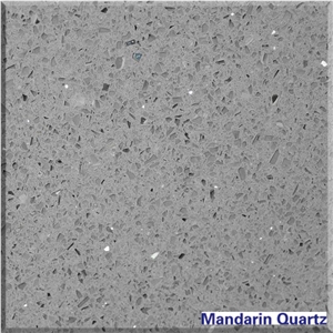 Durable Residential and Commercial Gray Quartz Stone Floor Tiles Cut to Size and Custom Size Available from Guangdong China