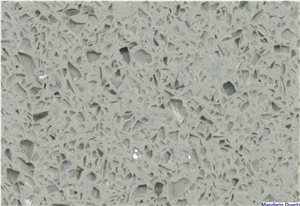 Ice Gray Oem Quartz Surfaces Prefabricated Countertops for Kitchen Easy Maintenance and Non Porous